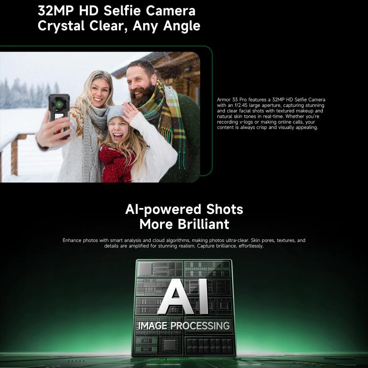 Ulefone Armor 33 Pro IP68/IP69K三防機 16GB+512GB，夜視 6.95英寸+3.4英寸雙屏,  安卓14聯發科天璣7300X八核5G網絡 OTG, NFC