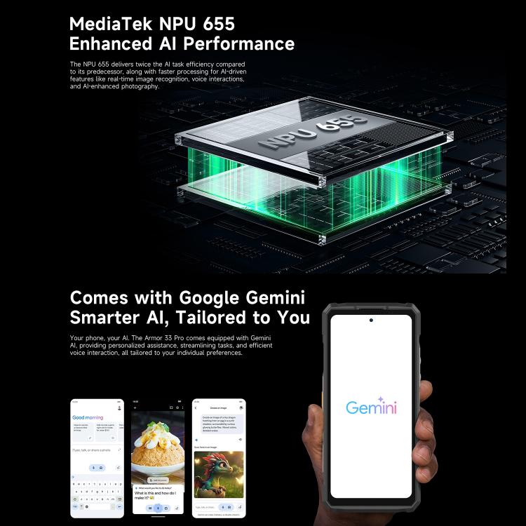 Ulefone Armor 33 Pro IP68/IP69K三防機 16GB+512GB，夜視 6.95英寸+3.4英寸雙屏,  安卓14聯發科天璣7300X八核5G網絡 OTG, NFC