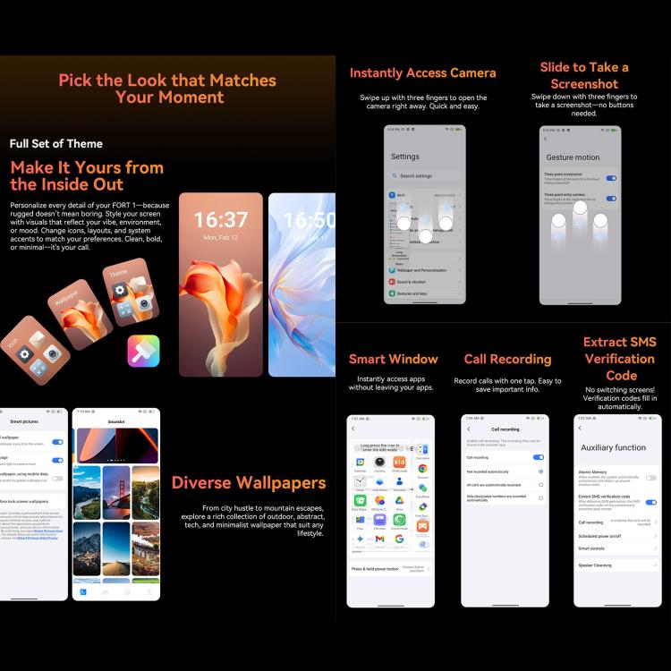 Blackview FORT 1 DK106，6GB+256GB，6.56英寸安卓15 Unisoc UMS9230E T615八核, 網絡：4G, OTG, NFC