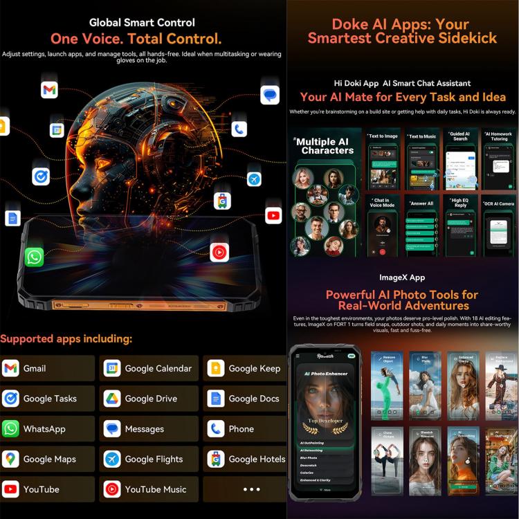 Blackview FORT 1 DK106，6GB+256GB，6.56英寸安卓15 Unisoc UMS9230E T615八核, 網絡：4G, OTG, NFC