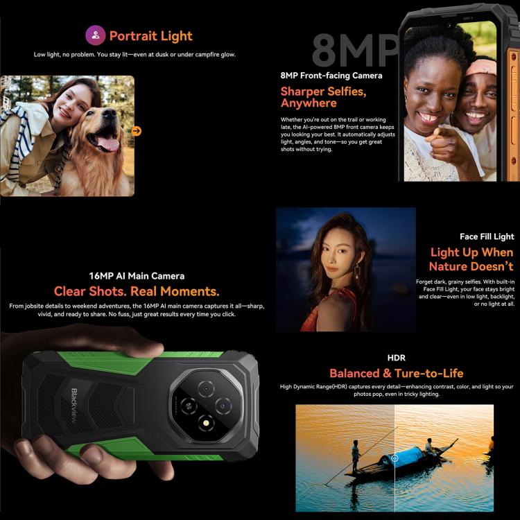 Blackview FORT 1 DK106，4GB+128GB，6.56英寸安卓15 Unisoc UMS9230E T615八核, 網絡：4G, OTG, NFC