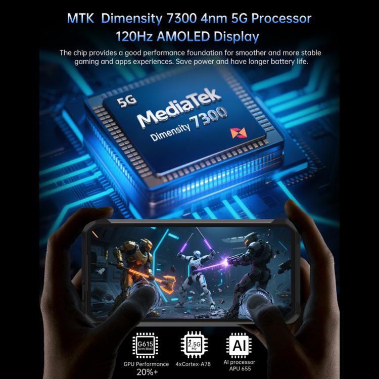 Unihertz 8849 Tank 4 夜視投影儀三防機，12GB+512GB，6.78 英寸Android 14天璣7300 MT6878八核，網絡：5G, NFC