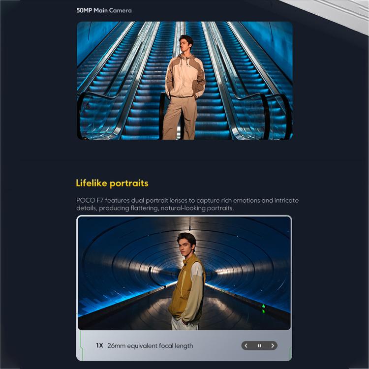 Xiaomi POCO F7 Global國際版，12GB+256GB，屏幕指紋，6.83英寸Xiaomi HyperOS 2 第四代驍龍 8s 八核，NFC，網絡：5G