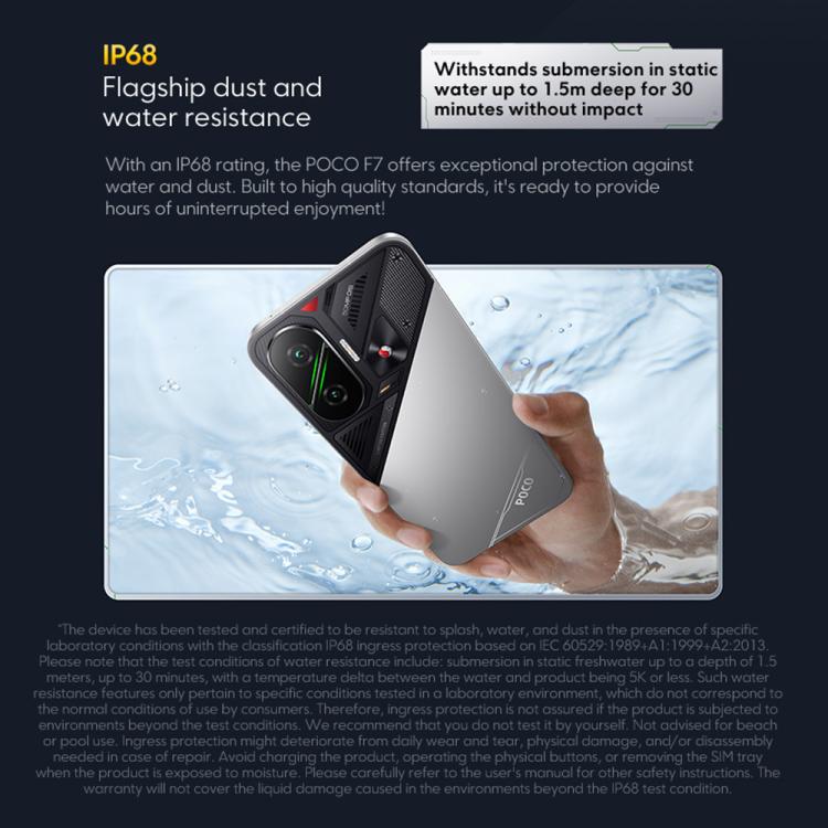 Xiaomi POCO F7 Global國際版，12GB+512GB，屏幕指紋，6.83英寸Xiaomi HyperOS 2 第四代驍龍 8s 八核，NFC，網絡：5G