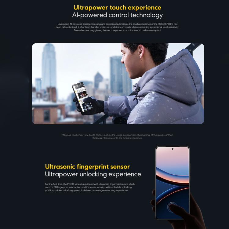 Xiaomi POCO F7 Ultra 國際版，16GB+512GB，屏幕指紋，6.67英寸Xiaomi HyperOS 2 驍龍 8 Elite八核，NFC，網絡：5G