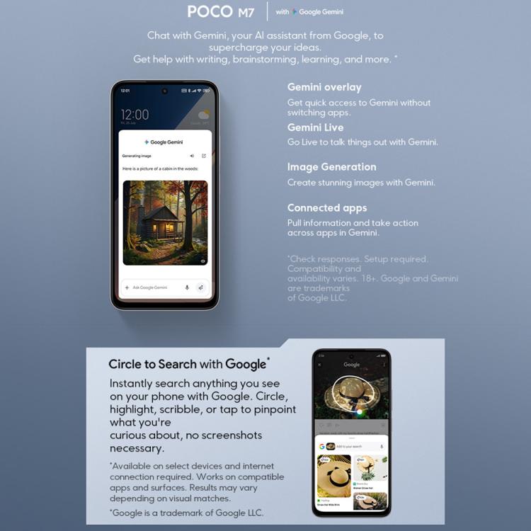 Xiaomi POCO M7國際版，8GB+256GB，側鍵指紋，6.9英寸Xiaomi HyperOS 2驍龍 685 4G八核，NFC，網絡：4G