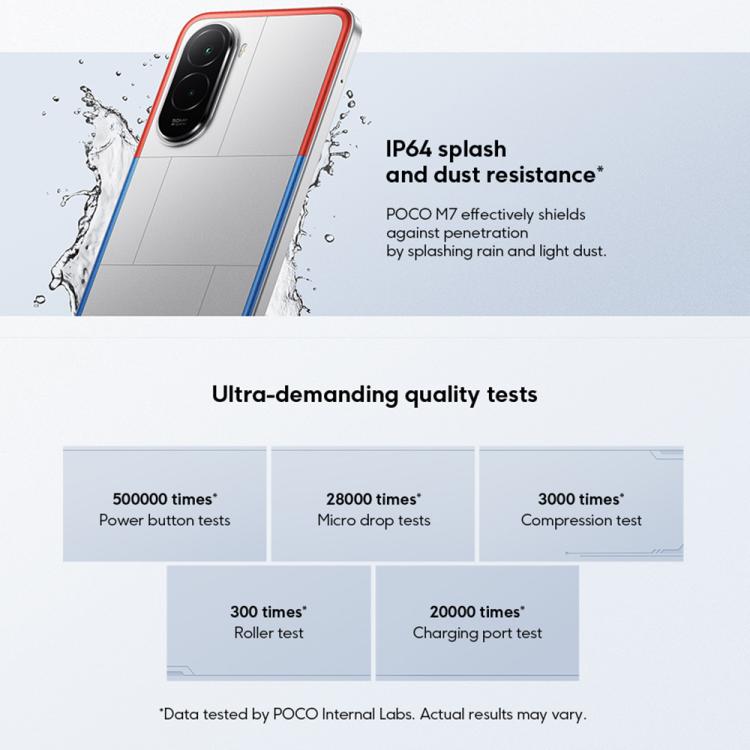 Xiaomi POCO M7國際版，8GB+256GB，側鍵指紋，6.9英寸Xiaomi HyperOS 2驍龍 685 4G八核，NFC，網絡：4G