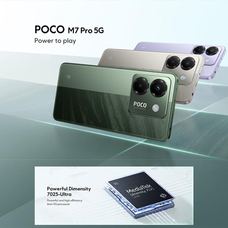 Xiaomi POCO M7 Pro 5G 國際版，8GB+256GB，屏幕指紋，6.67英寸Xiaomi HyperOS 2 天璣7025-Ultra八核，NFC，網絡：5G