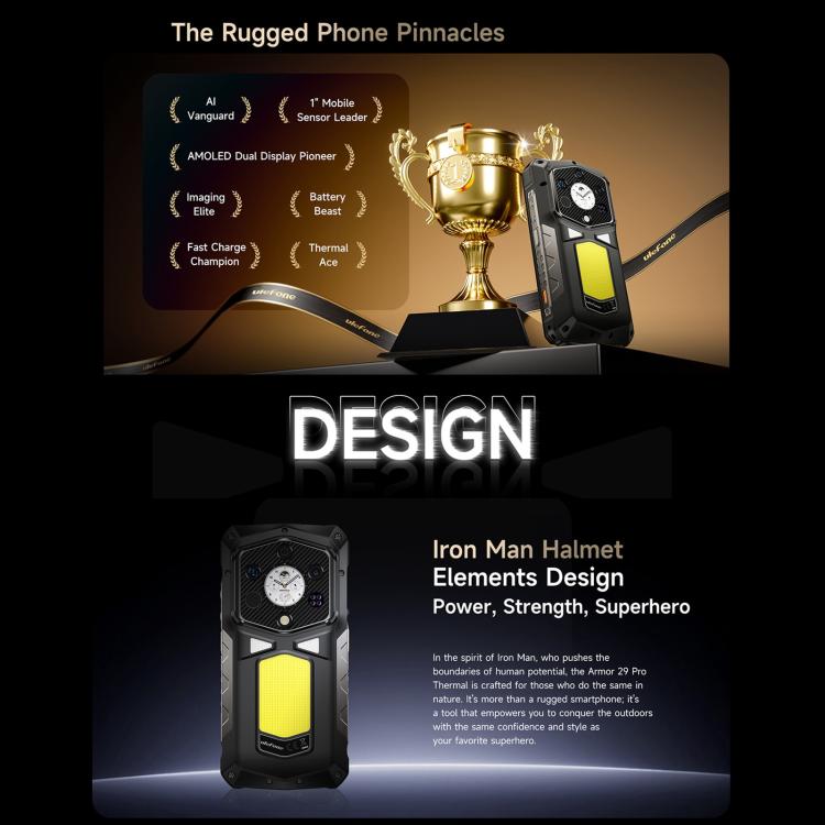 Ulefone Armor 29 Pro 熱成像三防機  16GB+512GB,  夜視，6.67英寸 + 1.04 英寸安卓15天璣7400八核, 網絡：5G, NFC  , Armor 29 Pro Thermal Version