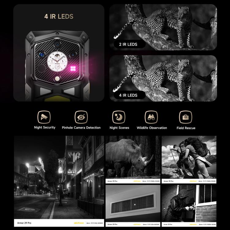 Ulefone Armor 29 Pro 熱成像三防機  16GB+512GB,  夜視，6.67英寸 + 1.04 英寸安卓15天璣7400八核, 網絡：5G, NFC  , Armor 29 Pro Thermal Version