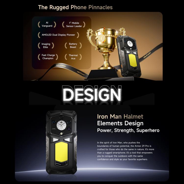 Ulefone Armor 29 Pro 三防機  16GB+512GB,  夜視，6.67英寸 + 1.04 英寸安卓15天璣7400八核, 網絡：5G, NFC  , Armor 29 Pro