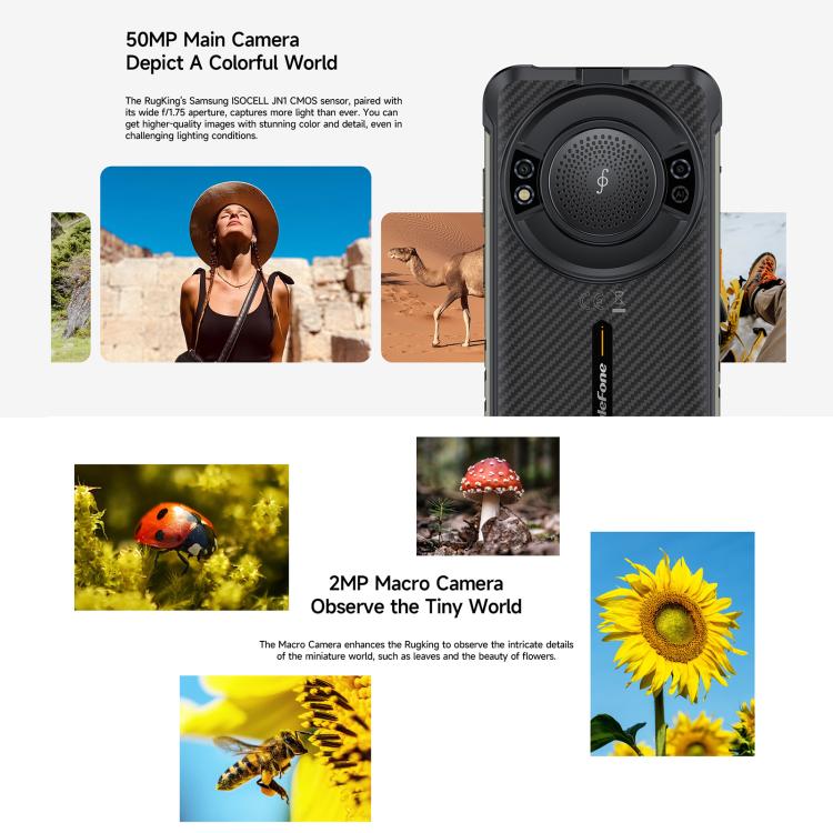 Ulefone RugKing ，IP68/IP69K三防機  8GB+256GB，5.99英寸安卓15 Unisoc T7255八核, 網絡：4G, NFC, OTG