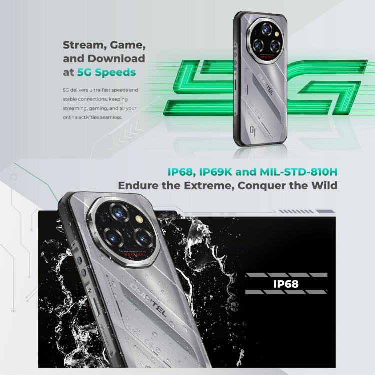 Oukitel WP62，12GB+512GB，IP68/IP69K三防機, 一億像素 6.6英寸安卓15聯發科天璣7025八核，NFC, OTG, 網絡：5G