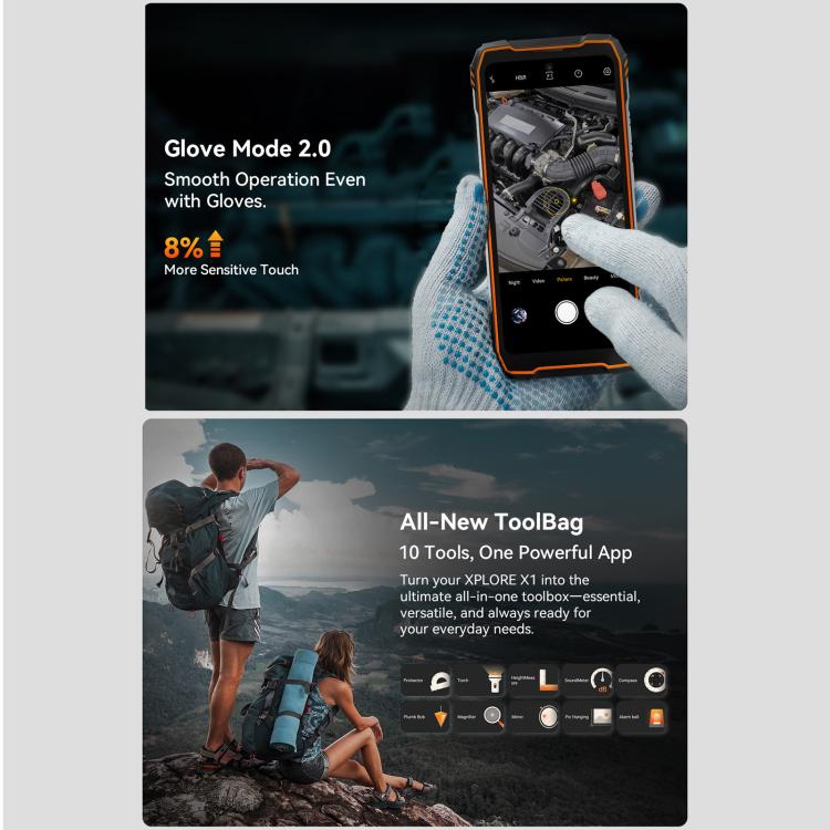 Blackview XPLORE X1，12GB+256GB，6.78英寸安卓15 MT8791V/HZA天璣7050八核, 網絡：5G, OTG, NFC  , XPLORE X1 12GB+256GB