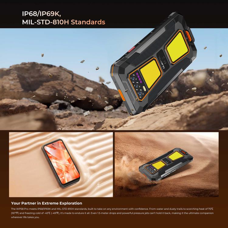 Oukitel WP58 Pro 三防機，側鍵指紋，8GB+512GB，6.7英寸安卓15 UMS9621S八核，NFC, OTG, 網絡：5G