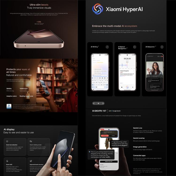 小米Xiaomi  15T國際版，12GB+512GB，屏幕指紋, 6.83英寸Xiaomi HyperOS 2聯發科天璣 8400-Ultra八核, NFC, 5G網絡  , 15T Global, 12GB+512GB