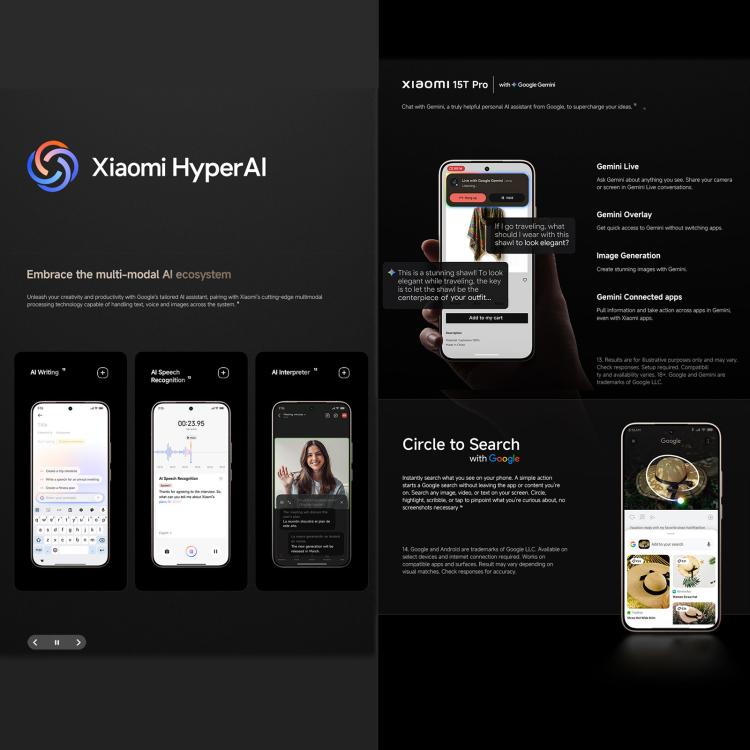 小米Xiaomi 15T Pro國際版，12GB+256GB，屏幕指紋, 6.83英寸Xiaomi HyperOS 2聯發科天璣9400+八核, NFC, 5G網絡