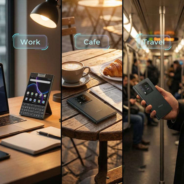 Unihertz Titan 2 全鍵盤實體按鍵手機，12GB+512GB，指紋識別，4.5英寸+2.0英寸安卓15天璣7300 5G八核，網絡：5G，NFC, OTG