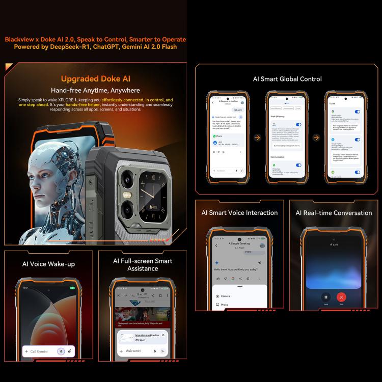 Blackview XPLORE 1，12GB+256GB，6.78英寸安卓15 MT6897天璣7050八核, 網絡：5G, OTG, NFC  , XPLORE 1 12GB+256GB