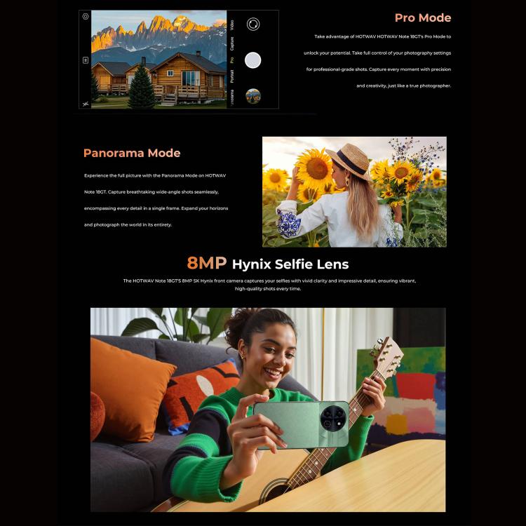 HOTWAV Note 18 GT，6GB+128GB，指紋，7.2寸安卓15, Unisoc T615八核, 4G網絡, OTG, NFC  , Note 18 GT, 8GB+256GB