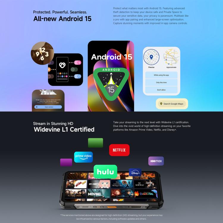 Ulefone Armor 34+，16GB+512GB，夜視，IP68/IP69K三防機  6.95英寸安卓15聯發科天璣7400X八核, 網絡：5G, NFC, OTG  , Armor 34+