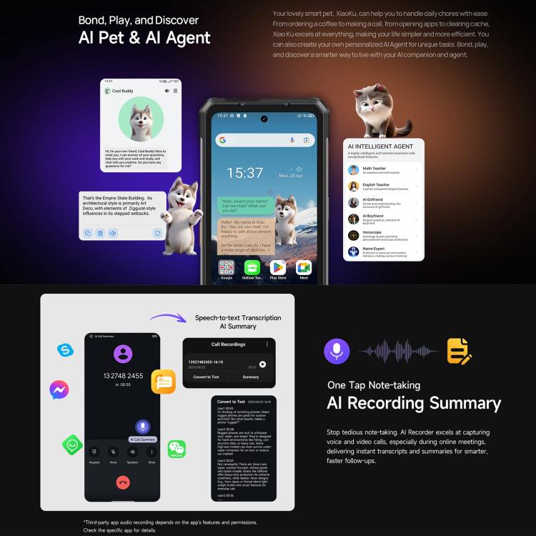 Ulefone Armor 34 Pro+ 投影儀，16GB+512GB，夜視，IP68/IP69K三防機  6.95英寸安卓15聯發科天璣7400X八核, 網絡：5G, NFC, OTG  , Armor 34 Pro+