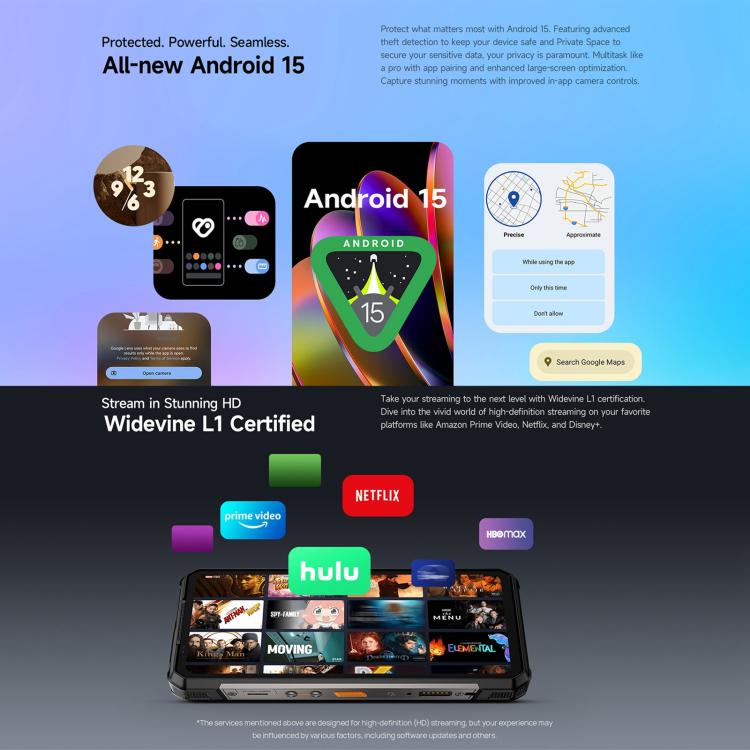 Ulefone Armor 34 Pro+ 投影儀，16GB+512GB，夜視，IP68/IP69K三防機  6.95英寸安卓15聯發科天璣7400X八核, 網絡：5G, NFC, OTG  , Armor 34 Pro+