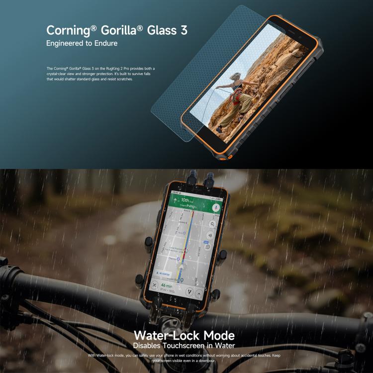 Ulefone RugKing 2 Pro，IP68/IP69K三防機  4GB+128GB，5.45英寸安卓15 Unisoc T7250八核, 網絡：4G, NFC, OTG   , RugKing 2 Pro