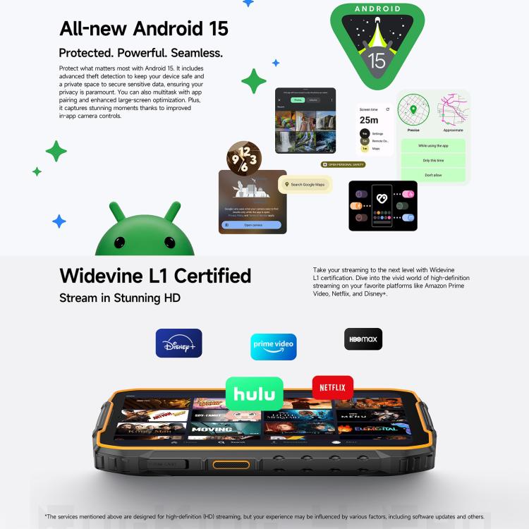 Ulefone RugKing 4 Pro，IP68/IP69K三防機，8GB+256GB，6.56英寸安卓15 Unisoc T7250八核, 網絡：4G, NFC, OTG  , RugKing 4 Pro