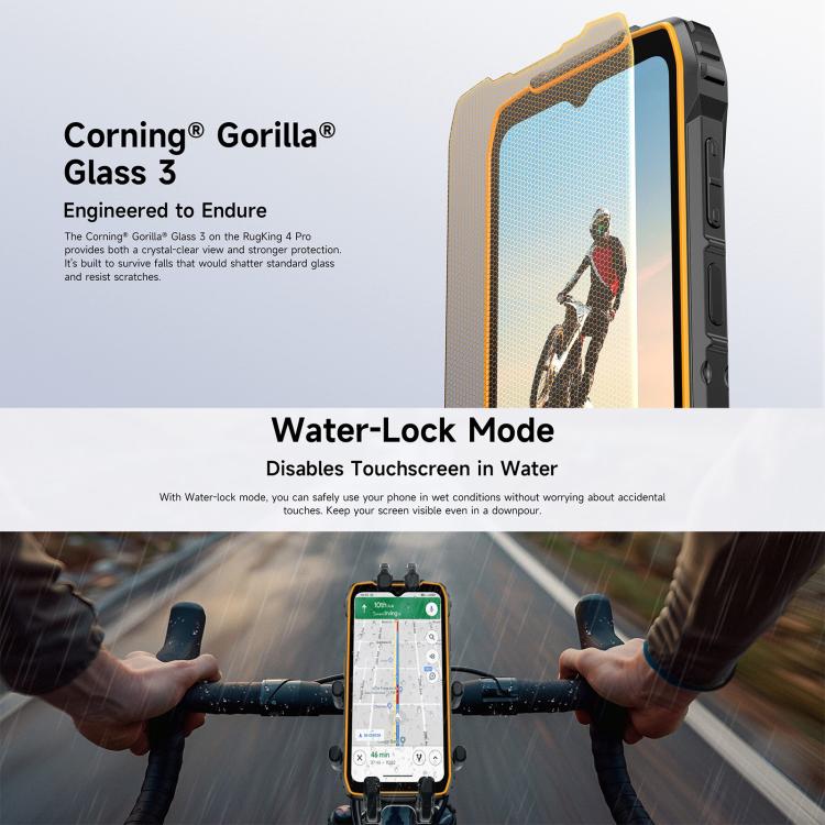 Ulefone RugKing 4 Pro，IP68/IP69K三防機，8GB+256GB，6.56英寸安卓15 Unisoc T7250八核, 網絡：4G, NFC, OTG  , RugKing 4 Pro