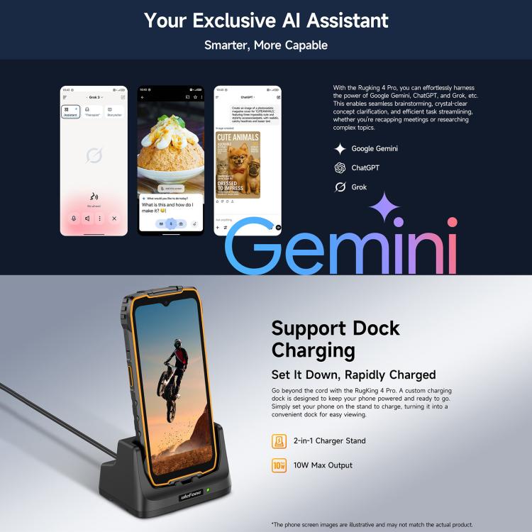 Ulefone RugKing 4 Pro，IP68/IP69K三防機，8GB+256GB，6.56英寸安卓15 Unisoc T7250八核, 網絡：4G, NFC, OTG  , RugKing 4 Pro