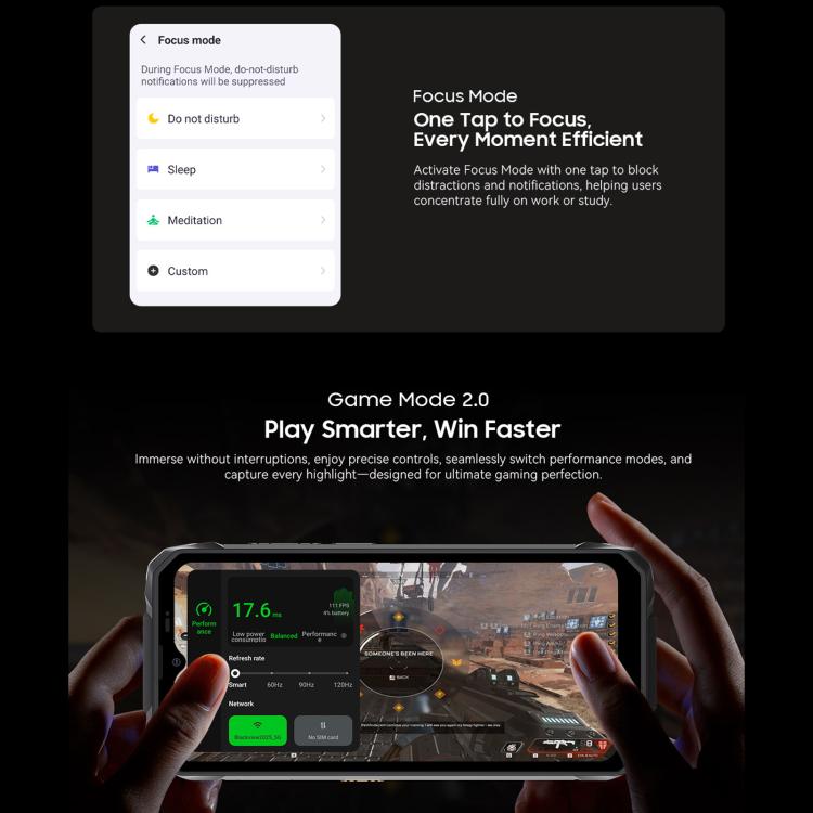 Blackview ROCK 1三防手機，8GB+256GB，6.56英寸安卓16 MT6769V/CB Helio G81八核, 網絡：4G, OTG, NFC  , ROCK 1 8GB+256GB