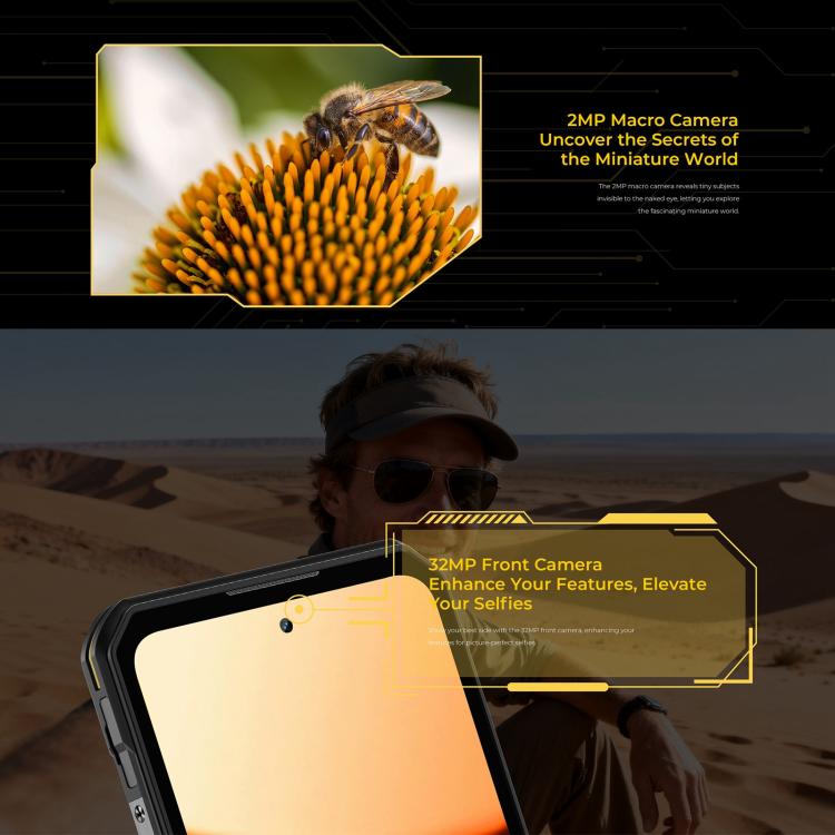 Oukitel WP60三防機，12GB+512GB，IP68/IP69K, 一億像素，7.2英寸安卓15聯發科天璣7025八核，NFC, OTG, 網絡：5G  , 12GB+512GB