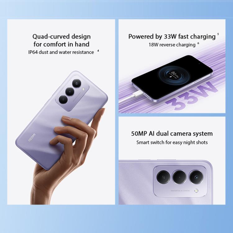 Xiaomi Redmi 15國際版，8GB+256GB，側邊指紋識別，6.9 英寸小米HyperOS 2 系統驍龍 685八核 2.8GHz，4G 網絡，NFC  , 8GB+256GB