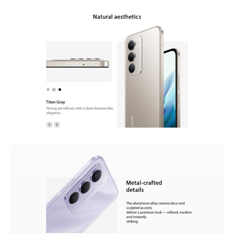 Xiaomi Redmi 15國際版，8GB+256GB，側邊指紋識別，6.9 英寸小米HyperOS 2 系統驍龍 685八核 2.8GHz，4G 網絡，NFC  , 8GB+256GB