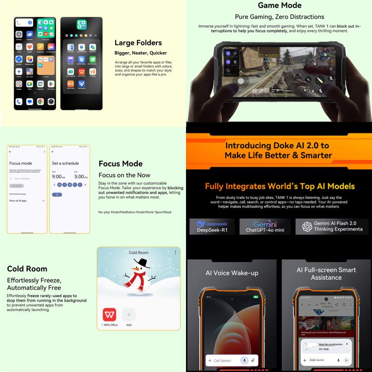 Blackview Oscal TANK 1，12GB+256GB，6.78英寸安卓15 聯發科天璣 7050八核, 網絡：5G OTG, NFC  , 12GB+256GB