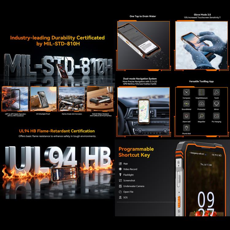 Blackview Oscal TANK 1，16GB+512GB，6.78英寸安卓15 聯發科天璣 7050八核, 網絡：5G OTG, NFC  , 16GB+512GB