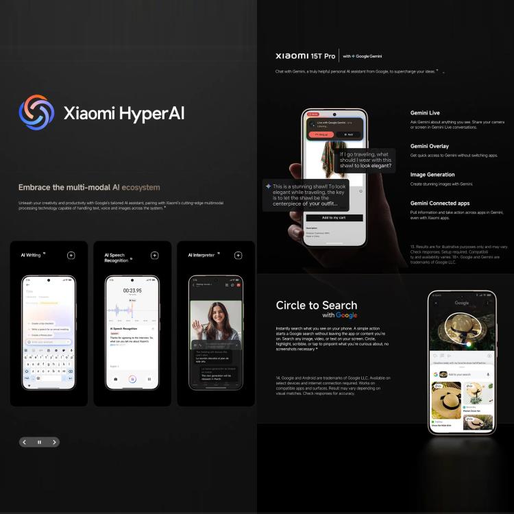 小米Xiaomi 15T Pro國際版，12GB+512GB，屏幕指紋, 6.83英寸Xiaomi HyperOS 2聯發科天璣9400+八核, NFC, 5G網絡