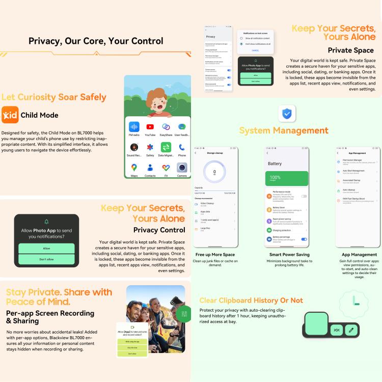 Blackview BL7000 IP68/IP69K三防機,  8GB+512GB，6.78英寸安卓15 MediaTek 天璣 6300八核, 網絡：5G, NFC, OTG  , 8GB+512GB