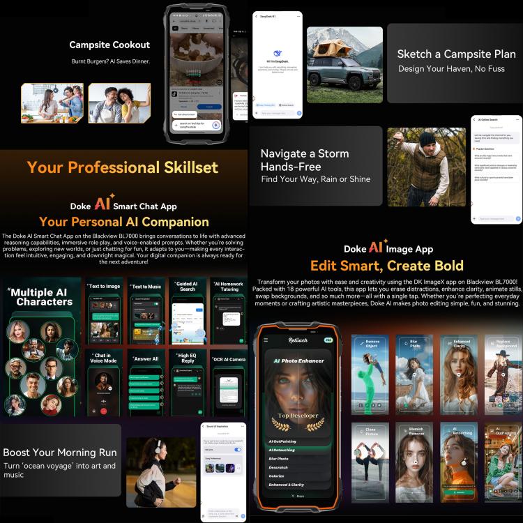 Blackview BL7000 IP68/IP69K三防機,  8GB+512GB，6.78英寸安卓15 MediaTek 天璣 6300八核, 網絡：5G, NFC, OTG  , 8GB+512GB