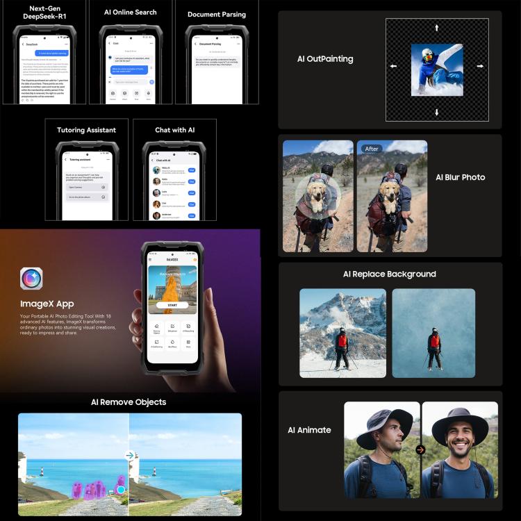 Blackview ROCK 2 Pro三防手機，8GB+256GB，6.67英寸安卓16紫光展銳UMS9620 T8100八核, 網絡：4G, OTG, NFC