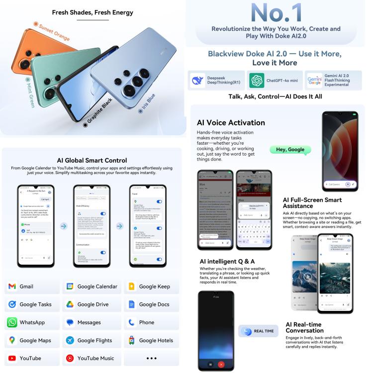 Blackview WAVE 10，8GB+256GB，6.88英寸安卓16 紫光展銳UMS9230E八核,  OTG, 4G網絡