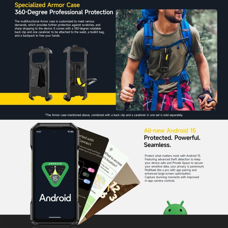 Ulefone Armor 27T+三防機, 12GB+256GB, 熱像儀夜視，6.78英寸安卓14 MediaTek Helio G99八核, 網絡：4G, NFC, OTG  , Armor 27T+