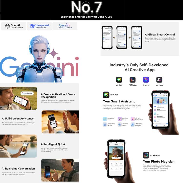 Blackview ROCK 3三防手機，熱像儀，8GB+256GB，6.78英寸安卓16 MT8781 Helio G100八核, 網絡：4G, OTG, NFC