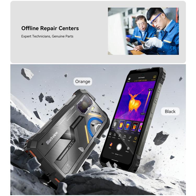 Blackview ROCK 3三防手機，熱像儀，8GB+256GB，6.78英寸安卓16 MT8781 Helio G100八核, 網絡：4G, OTG, NFC