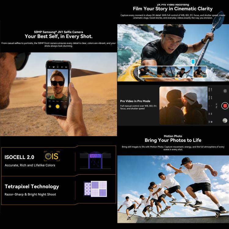 Blackview ROCK 3三防手機，熱像儀，8GB+256GB，6.78英寸安卓16 MT8781 Helio G100八核, 網絡：4G, OTG, NFC