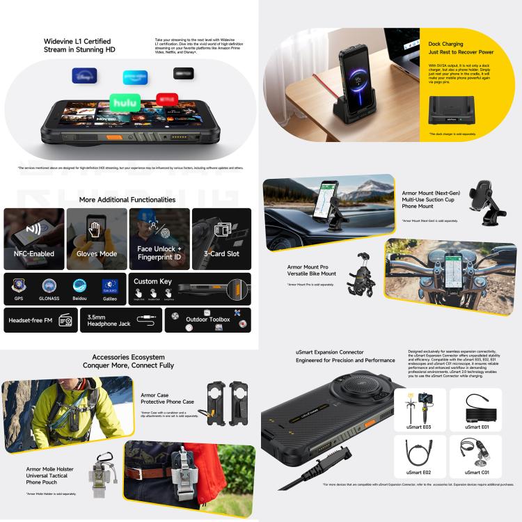 Ulefone RugKing ，IP68/IP69K三防機  8GB+128GB，5.99英寸安卓15 Unisoc T7255八核, 網絡：4G, NFC, OTG  , RugKing, 8GB+128GB