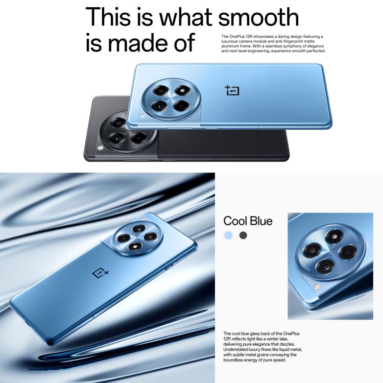 一加 12R 5G國際版, 16GB+256GB 屏幕指紋識別, 6.78英寸ColorOS 14.0安卓14高通驍龍8第2代八核, NFC, 5G網絡