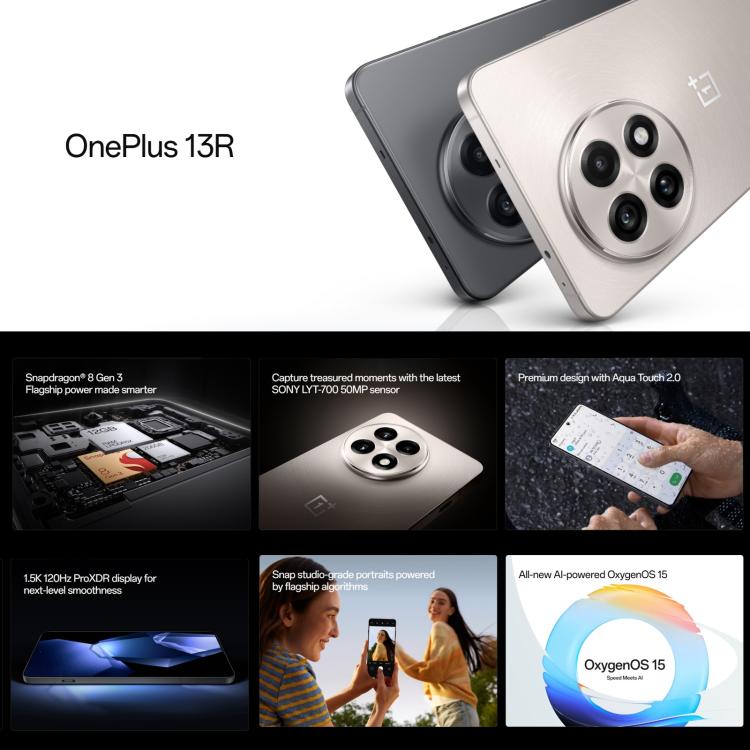 一加 13R 5G國際版, 12GB+256GB 屏幕指紋, 6.78英寸ColorOS 15.0安卓15高通驍龍8第3代八核, NFC, 5G網絡