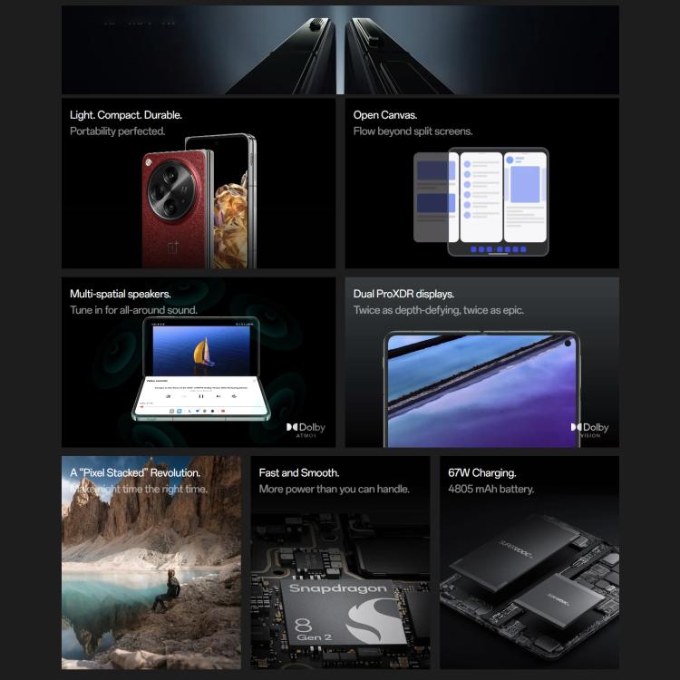 一加Open 5G 歐版, 16GB+1TB 側鍵指紋, 7.82英寸+ 6.31英寸ColorOS 13.2安卓13高通驍龍8 Gen 2八核, NFC, 5G網絡